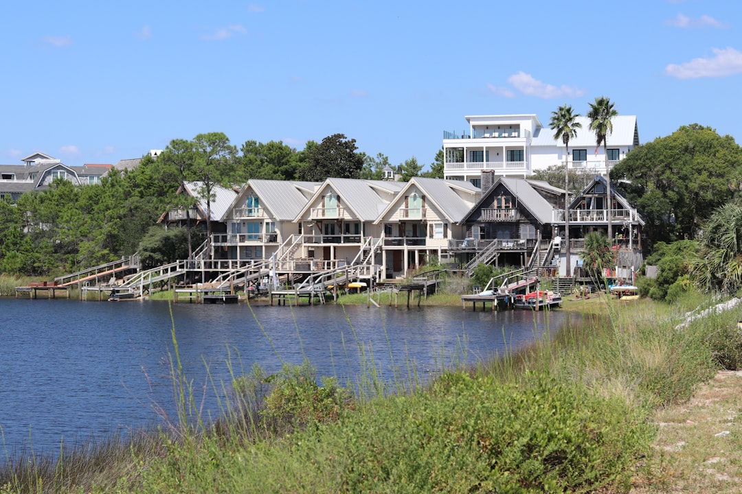 Building permit documents for a Florida waterfront property construction review.