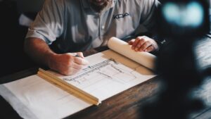 Buyer reviewing Florida real estate purchase contract with a real estate agent.