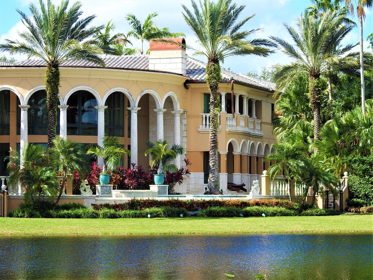 Luxury South Florida waterfront estate with pool and private dock.