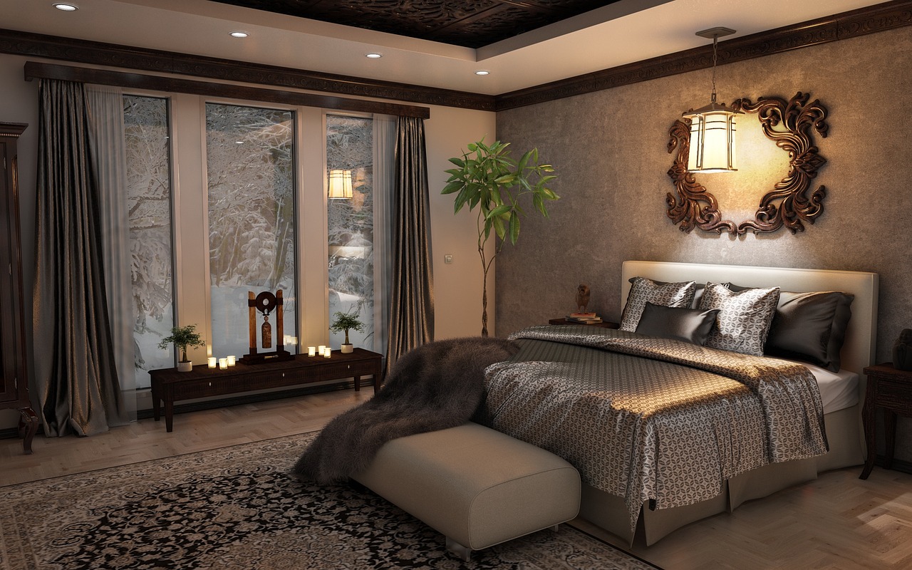 Professional real estate photographer setting up a shot inside a staged luxury South Florida home.