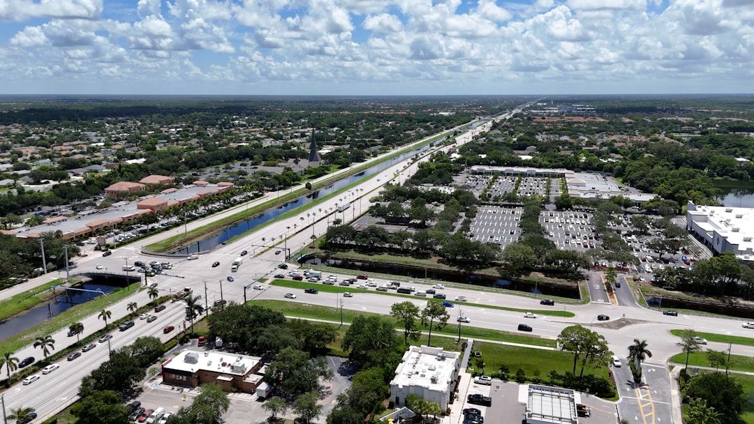 Aerial view of luxury estate homes along South Florida's Intracoastal Waterway.