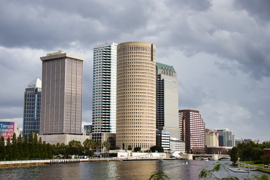Commercial real estate buildings in a Florida business district.