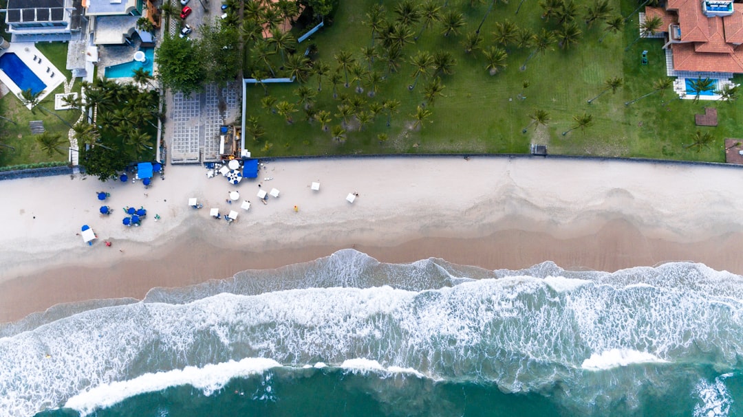 Aerial view of a Palm Beach luxury waterfront neighborhood with private estates