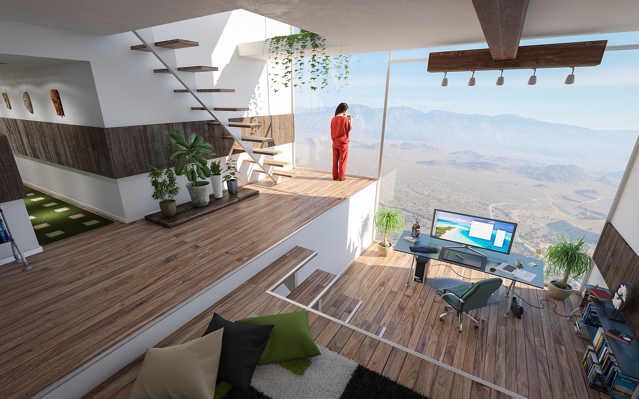 Real estate broker showing a luxury Florida property to prospective buyers