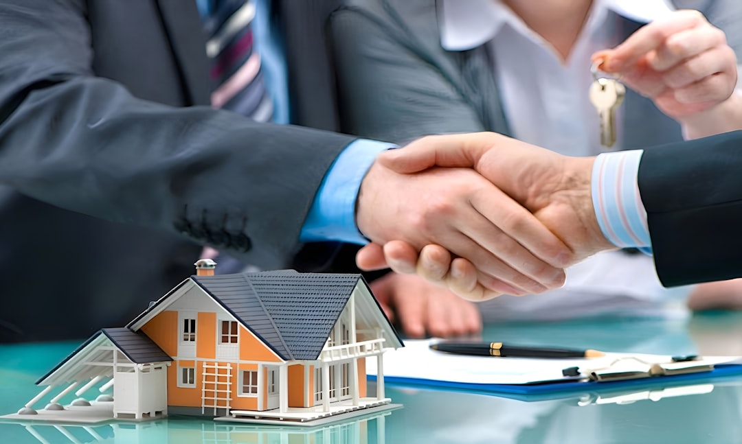 Real estate broker reviewing purchase contract with a luxury home buyer