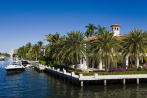 Mediterranean Revival luxury estate on a Coral Gables waterfront canal