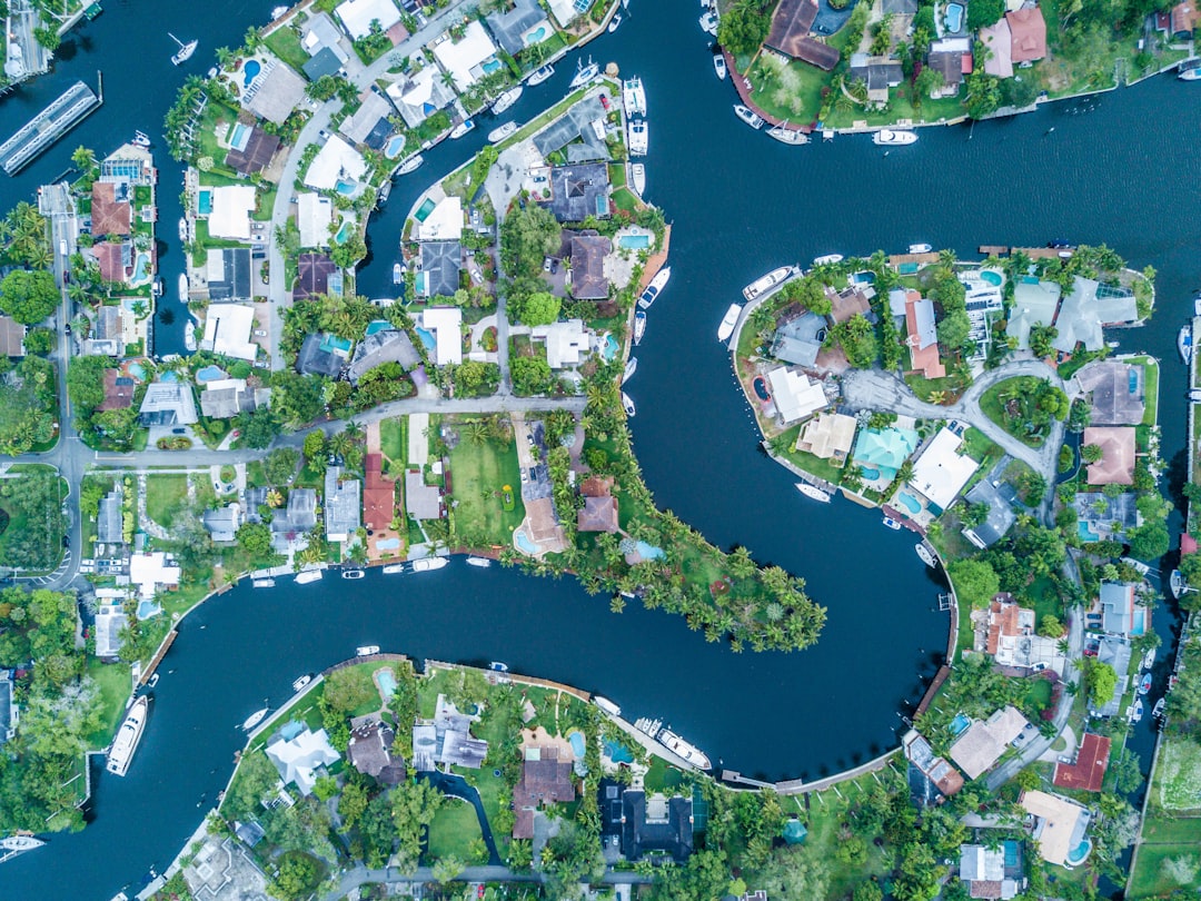 Aerial view of Fort Lauderdale waterfront luxury condo towers
