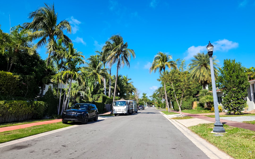 Stormwater infrastructure along a Miami Beach street built for flood resilience.