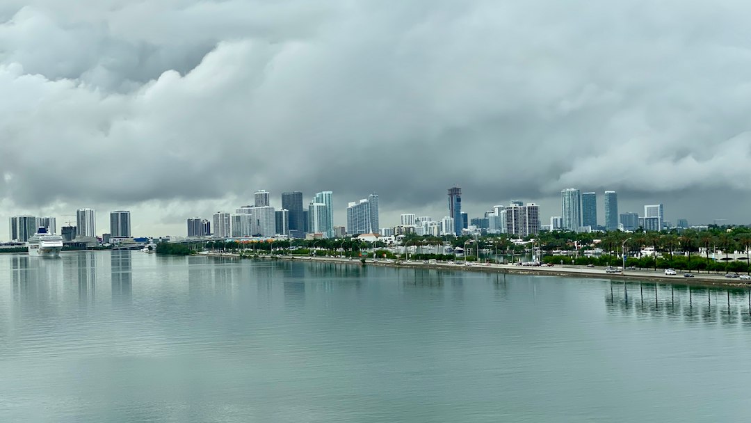 Luxury Miami condo tower under construction along the waterfront