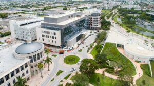 Bidders gathered for a Florida county tax deed auction on courthouse steps